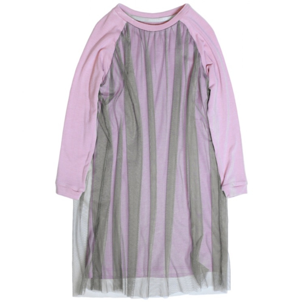 Frenchie Mini Couture Pink/Gray 18m baby dress